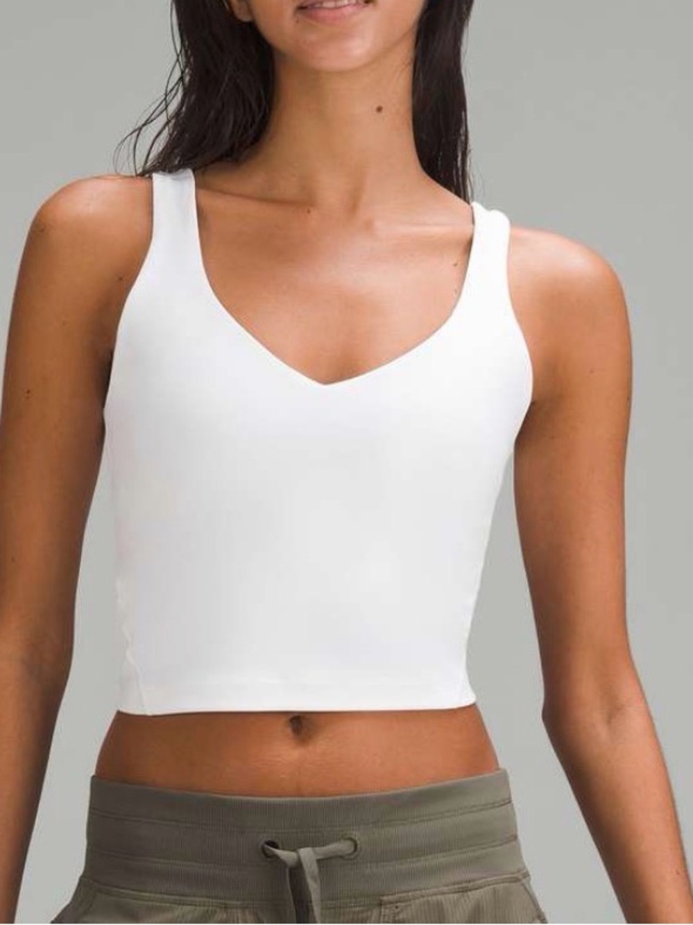 lululemon athletica White V-Neck Bandeau Crop Top